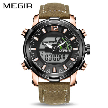 MEGIR 2089 Dual Display Men Military Sport Watches Men's Digital Analog Quartz Wrist Watch Clock Hour Hot Selling